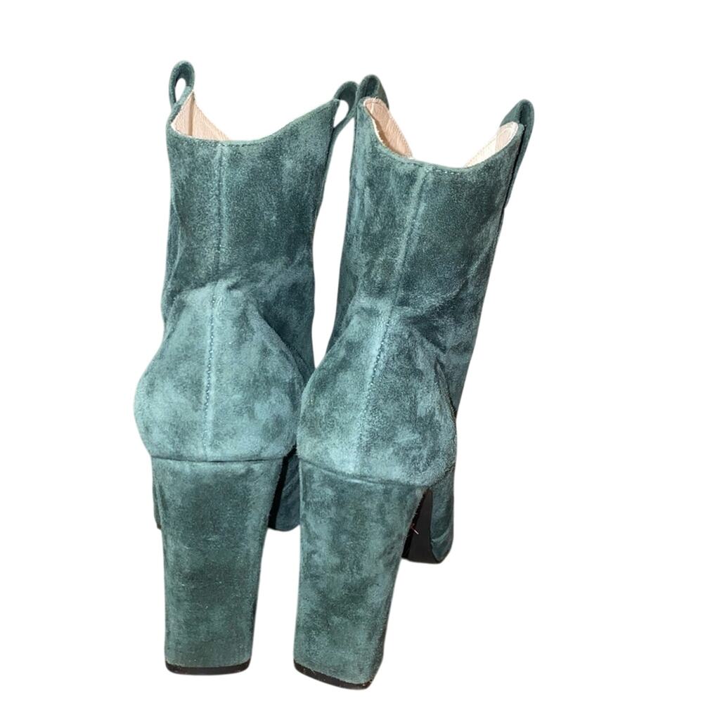 Chinese Laundry Green Suede Ankle Boots collab Kristin Cavallari whimsigoth 8 - Picture 6 of 10